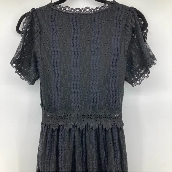 Allison New York Black Eyelet Lace Dress - Picture 10 of 12
